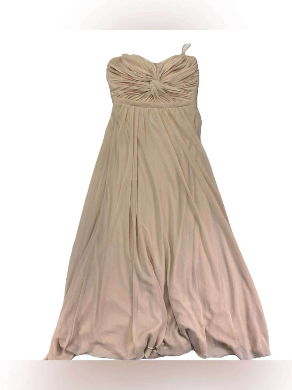 Vintage Y2K DFI Los Angeles Champagne Chiffon Formal Maxi Dress L Made USA